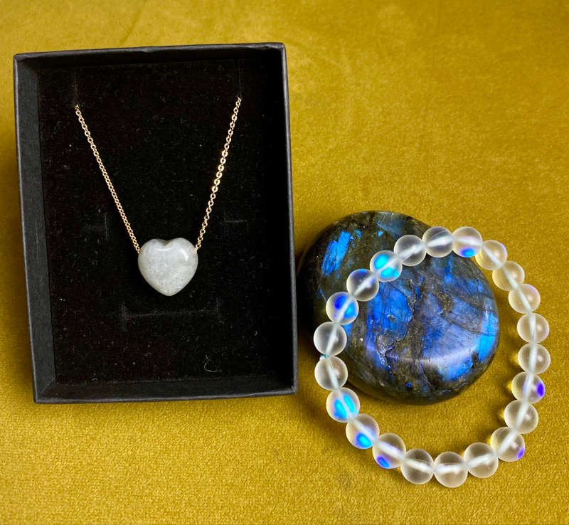 Labrodorite Necklace [Silver Sterling 9ct YellowGold] & Bracelet