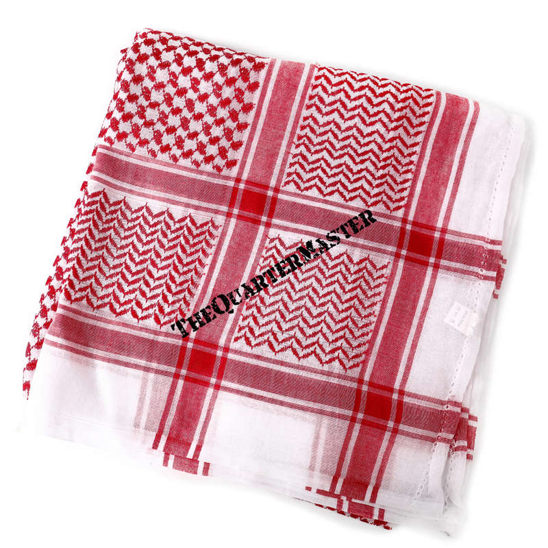 Shemagh Head Scarf: Red & White