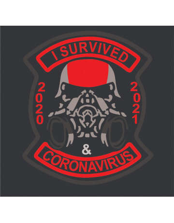 Badge: I Survived Covid (Orange and  Black)