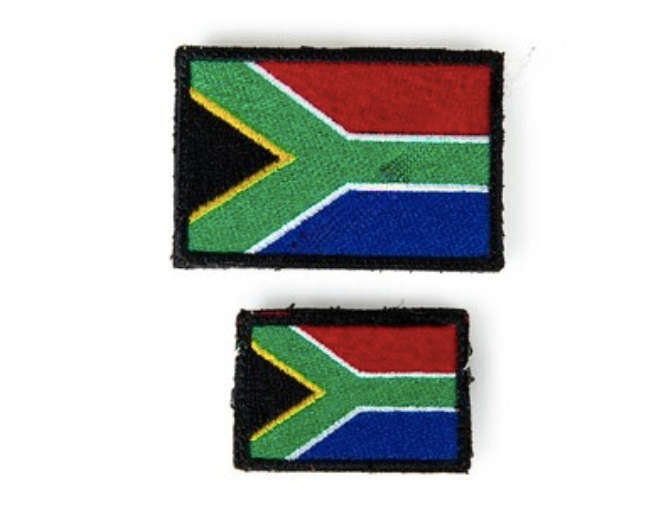 Bushveldt Badge Flags: Set of 2. Small. South Africa Black & White