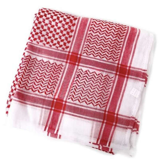 Shemagh Head Scarf: Red & White
