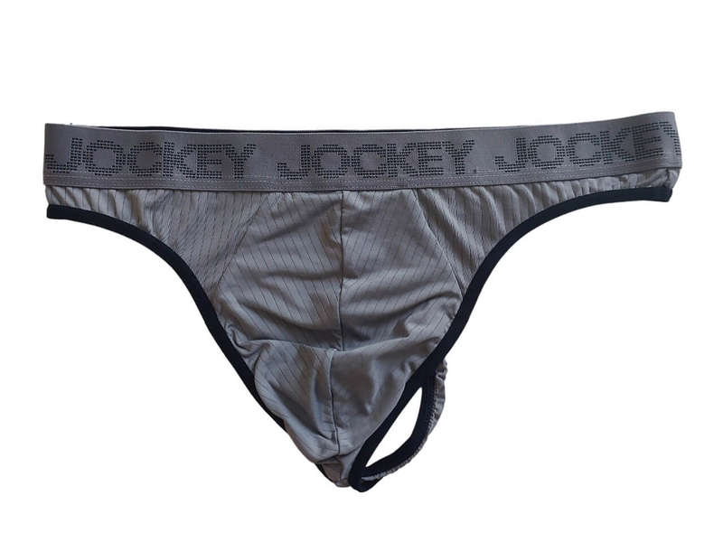 Jockey Men's G-string - Grey Stripes
