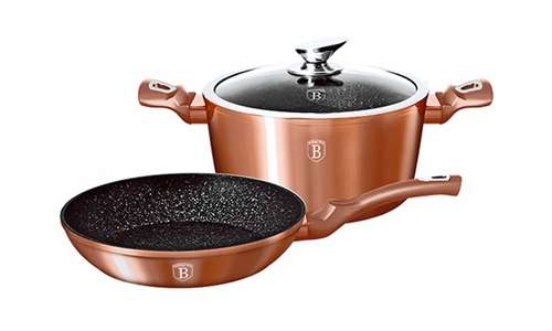 Berlinger Haus 3 Pieces  Marble Coating Induction Casserole and Fry Pan Set - (READ THE DESCRIPTION)