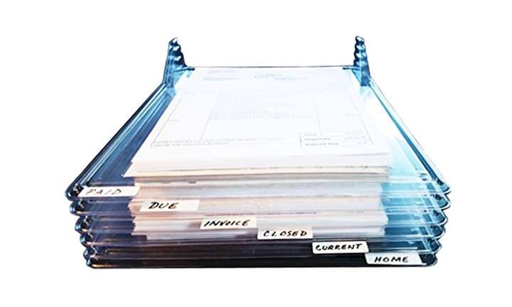 Image result for ezstax plastic document shelf