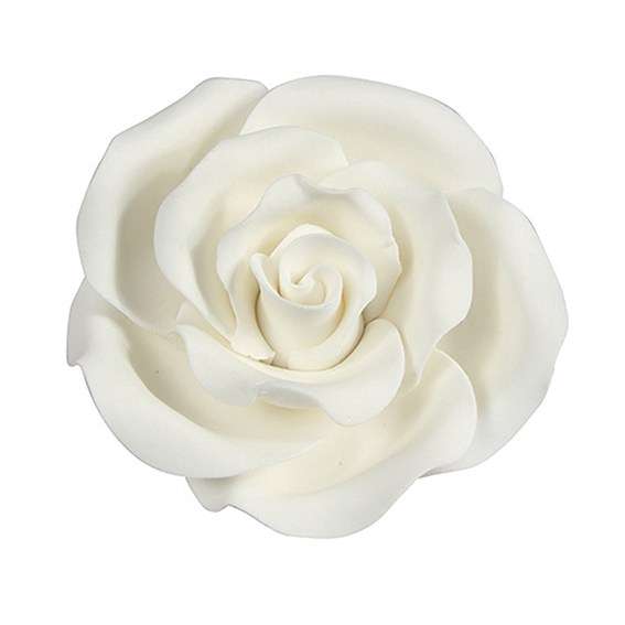 Culpitt WHITE 50mm LRG Edible Sugar Soft Roses Wedding Cup Cake Icing Decoration
