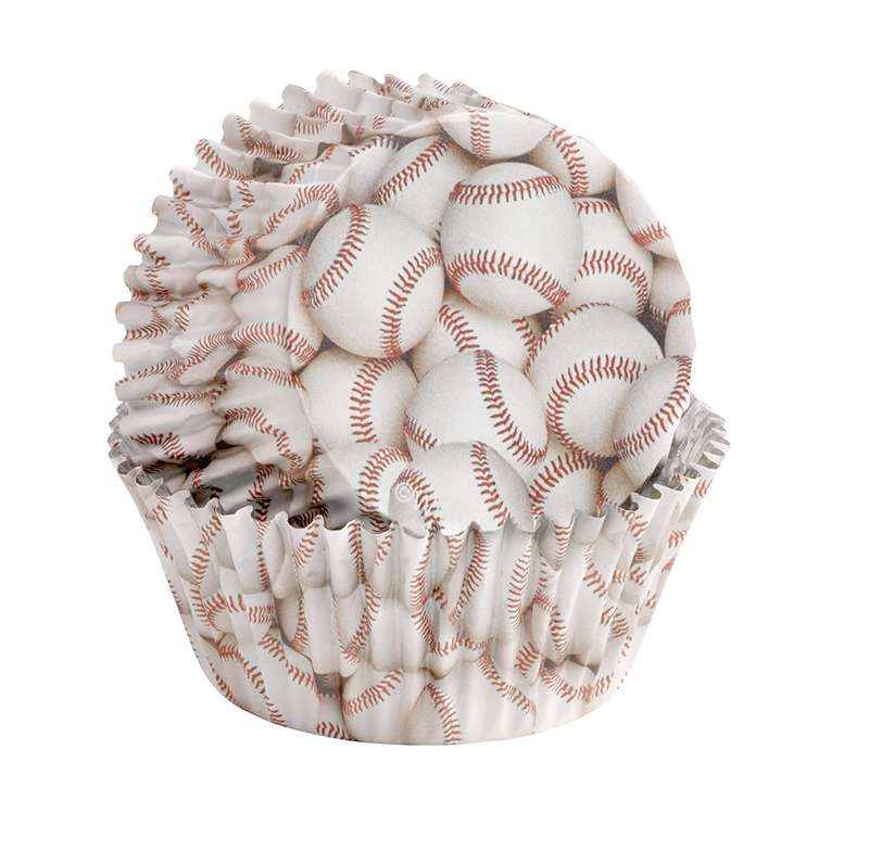 Wilton 36 Pk ColorCup BASEBALL Sport Cupcakes Muffin Baking Children Party Cases