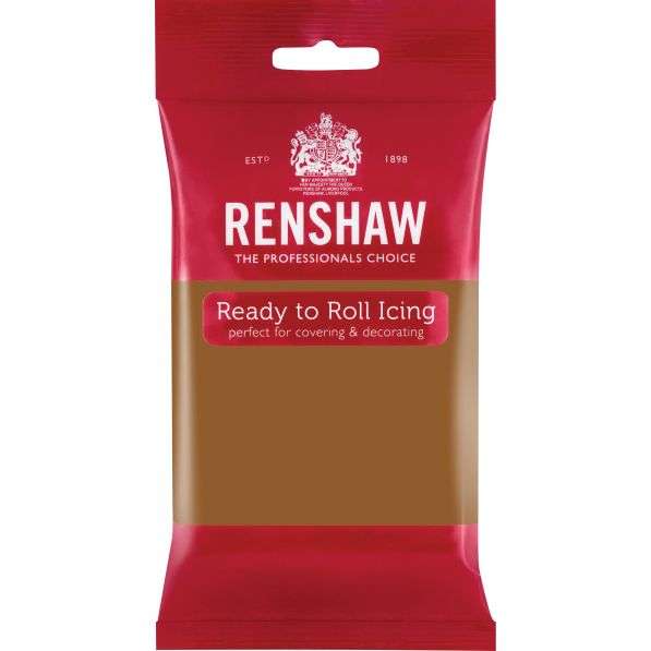Renshaw Icing Fondant Baking Sugarpaste 250g TEDDY BEAR BROWN
