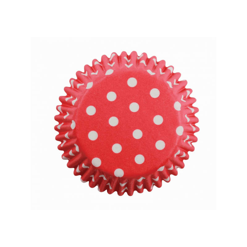 PME RED POLKA DOTS MINI Cupcake Muffin Fairy Cake Baking Cases Holders