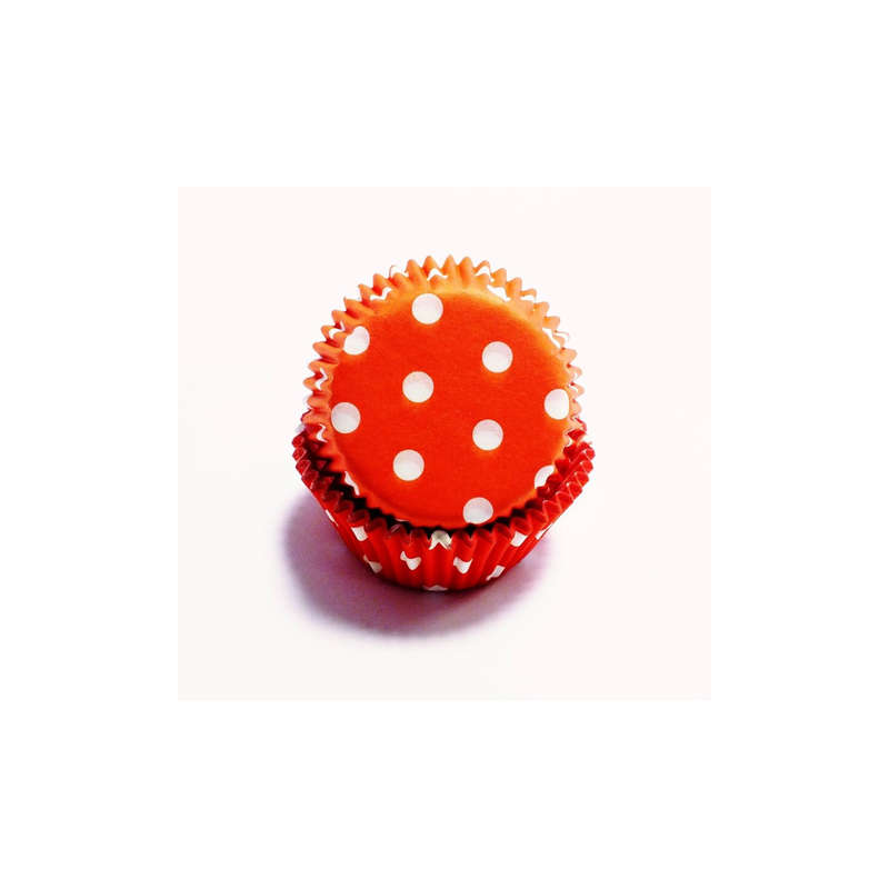 PME RED POLKA DOTS MINI Cupcake Muffin Fairy Cake Baking Cases Holders