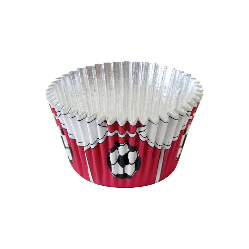 PME 30pk Red Football Foil Standard Cupcake Cup Cake Muffin Party Baking Cases