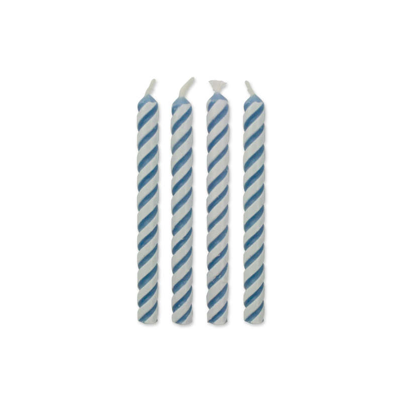 PME 24pk Small Blue Striped Candles Celebration Birthday Party Cake Decorating