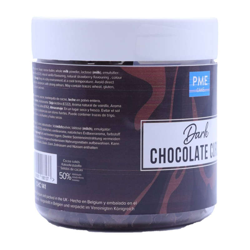 PME Belgian Dark Chocolate Curls for Decorating Cake Muffin Cupcake Desserts 85g