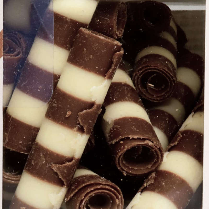 PME Belgian Striped Mini Chocolate Cigarellos Muffin Cup Cake Decorating 100g