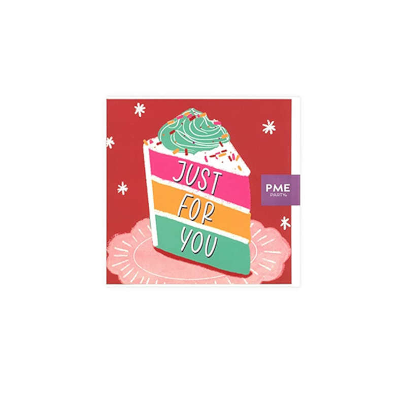 PME Greetings Cards with Envelope for Cakes - Just For You Red