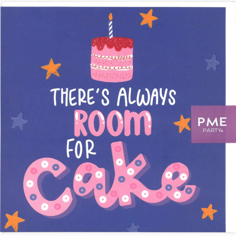 PME Greetings Cards with Envelope for Cakes - There's Always Room For Cake