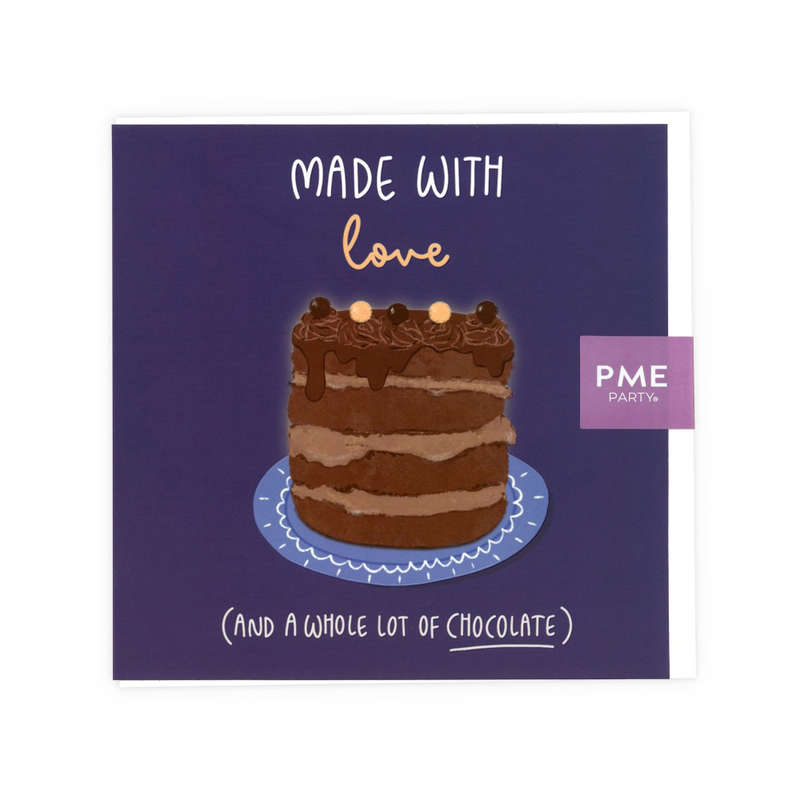 PME Greetings Cards with Envelope for Cakes - With Love And Chocolate