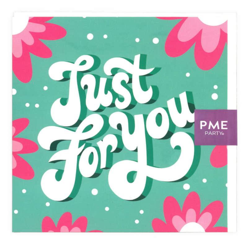 PME Greetings Cards with Envelope for Cakes - Just For You Green