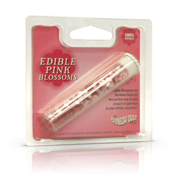 Rainbow Dust 100% Edible Metallic Cake Decorating Shapes Pink Blossoms Sprinkles