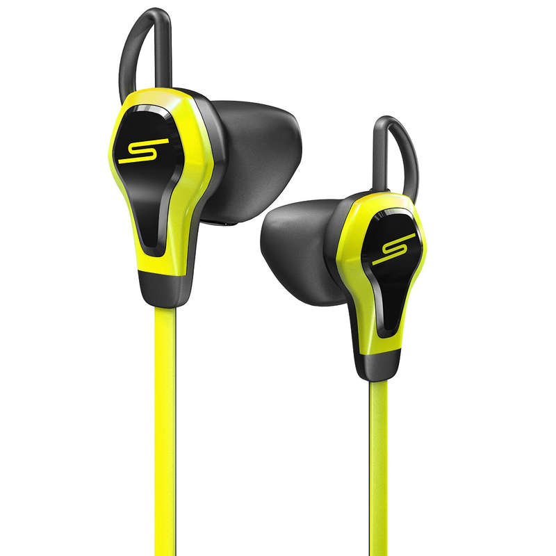 SMS Biosport Earphones Headphones with Heart Rate Monitor Remote Mic Yellow