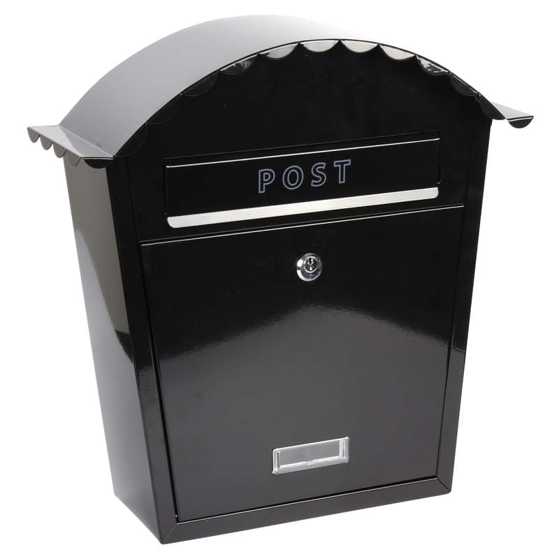 EMtronics Wall Mountable Post Box, Stainless Steel, Weather Resistant - Black