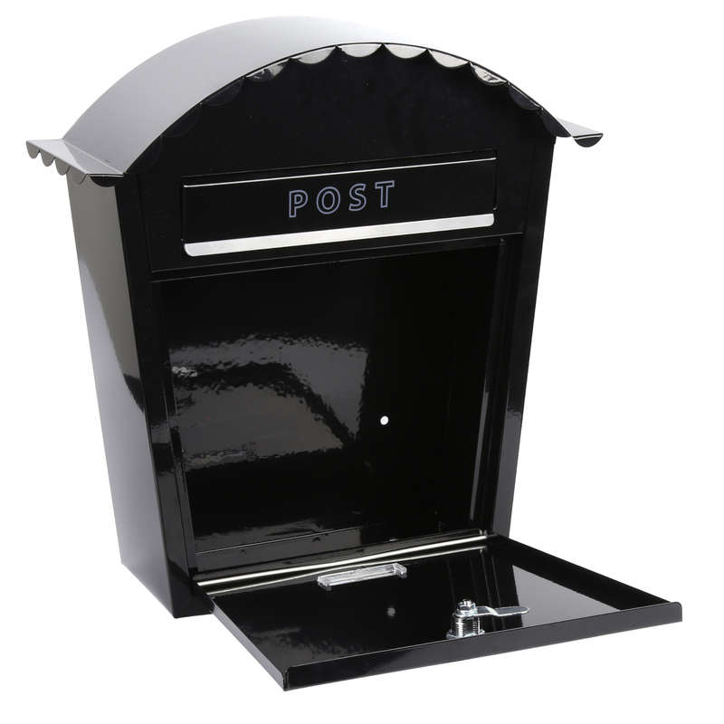 EMtronics Wall Mountable Post Box, Stainless Steel, Weather Resistant - Black