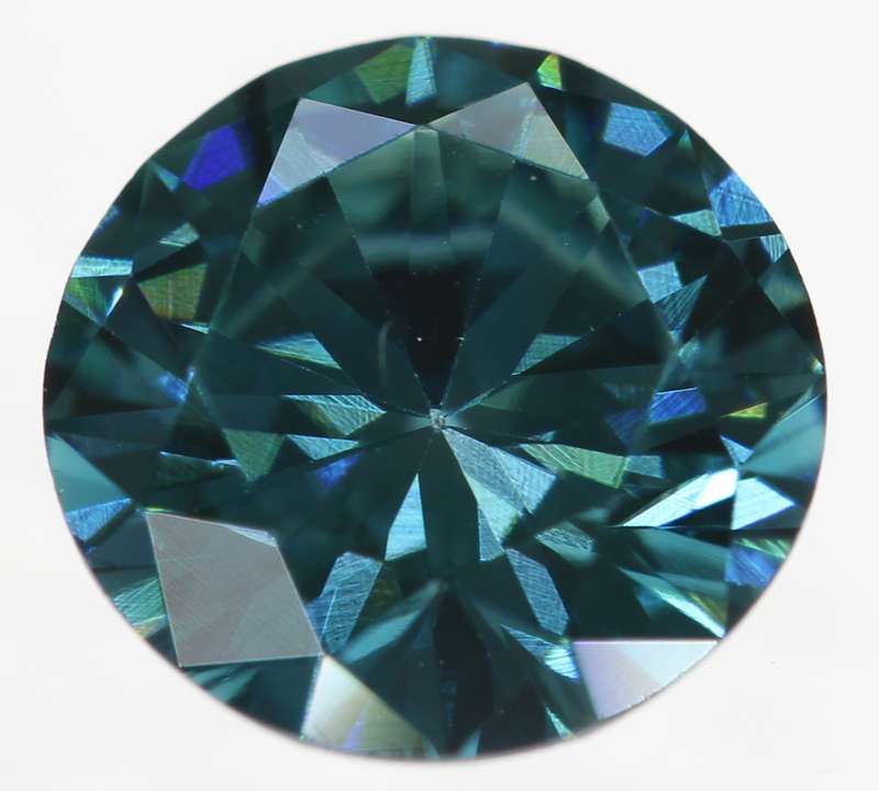 0.03 Ct Greenish Blue SI2 Round Brilliant Enhanced Natural Loose Diamond 2.07mm