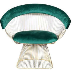 Modern Italian Style Chair Soft Royal Green and Gold Y-19 GREEN