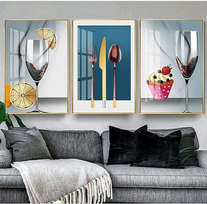 Morden minimalist triptych wall painting 50*70CM*3 (Suit 250x320cm wall ) BF
