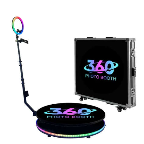 360 Spinner Wedding Party Photobooth, (68cm), Automatic Spinner with free Metal Flight Case