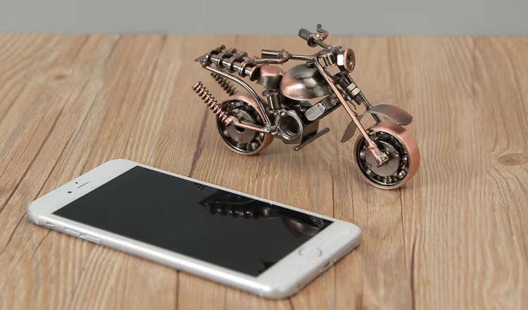 Antique Metal Motorcycle Model  Vintage Home Decor Desktop Accent for Collectors 6009880166918 BF