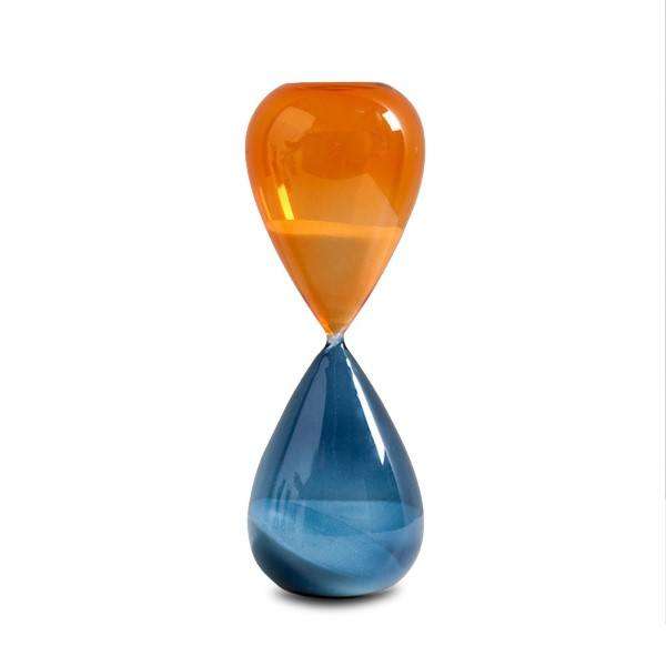 Simple desktop space decoration glass hourglass timer Blue&Orange 60 mins BF