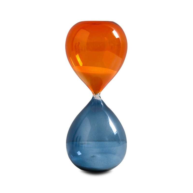 Simple desktop space decoration glass hourglass timer Blue&Orange 30 mins BF