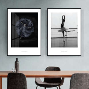 Modern style black and white photography dancing girl entrance hallway decoration 50cm x 70cm BF