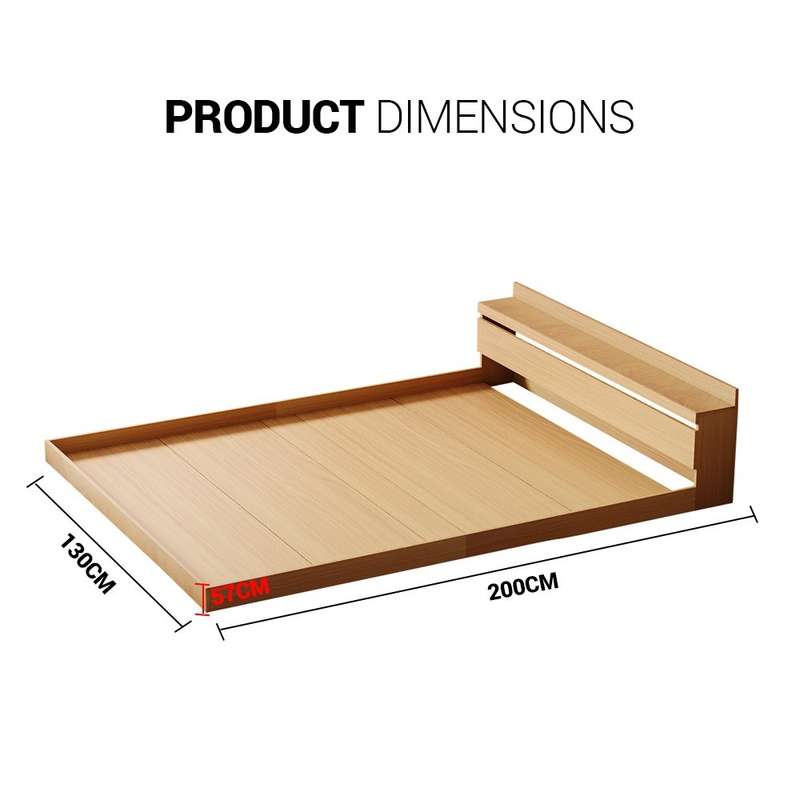 Simple bedstead J-BD-002 1.37 wood 130*57*20cm