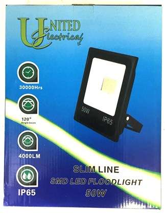 FLOODLIGHT FITTING LED SLIMLINE  50W 30000HRS 3500LM