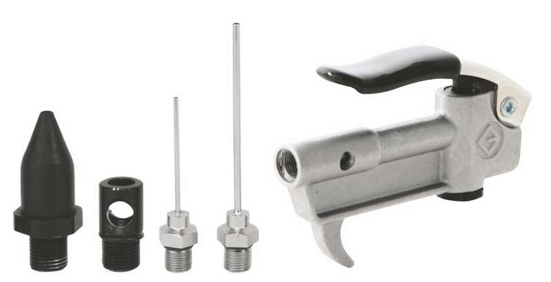 GROZ METAL BODY AIR BLOW GUN GENERAL PURPOSE 5PC-1GUN4TIPS