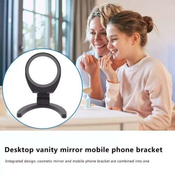 Foldable And Portable Phone Holder With Mirror Vanity