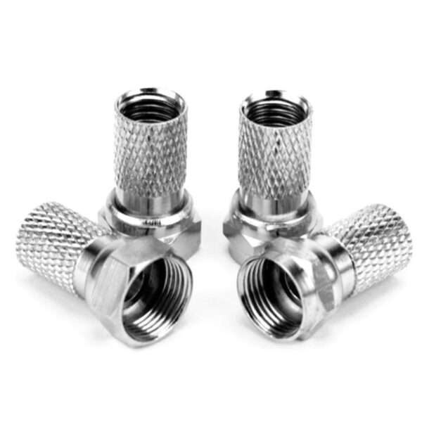 Copper Twist On RG6 F Type Coaxial Cable Connector Plug Connector For TV Satellite Antenna