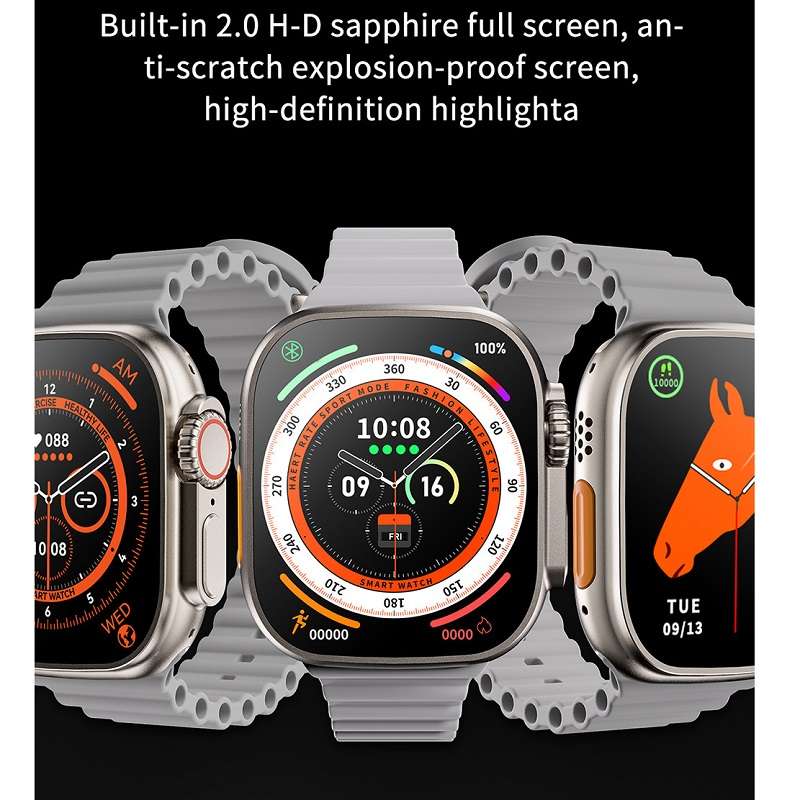 H8 Watch 8 Ultra Smart Watch + Bluetooth Headset + Dual Strap