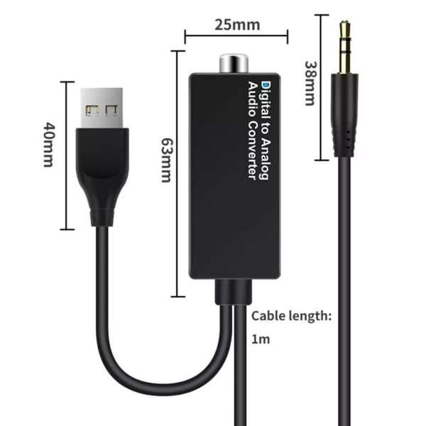 D15 Digital to Analog Audio Converter Coaxial DAC Audio Decoder with RCA Cable