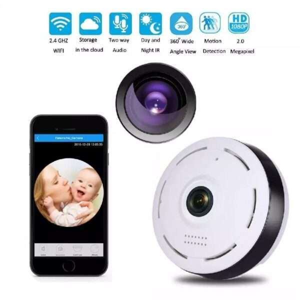 A8-S WiFi Smart Net Wireless Panoramic Camera HD 360 Degree Night Vision Fisheye Security