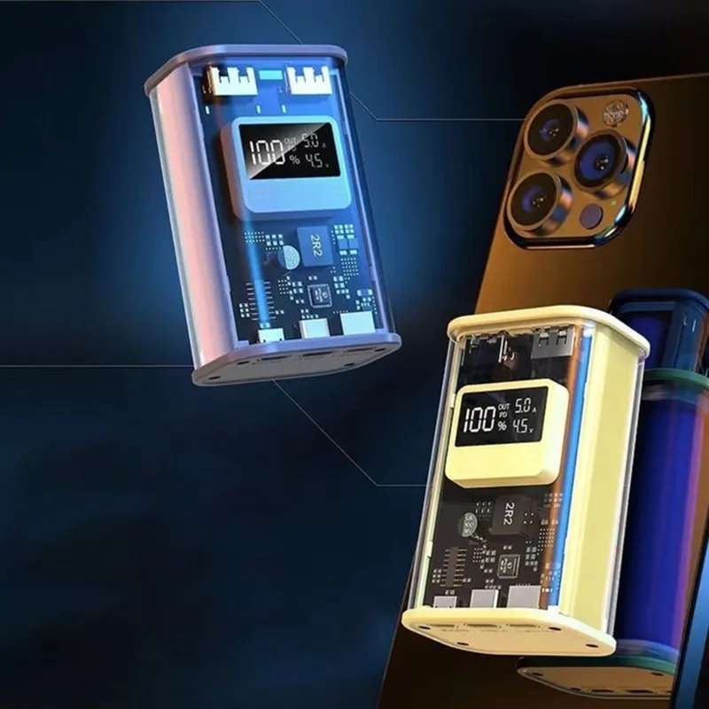 Treqa TR-956 Transparent Power Bank With PD Charge 4 IN 1 10000Mah