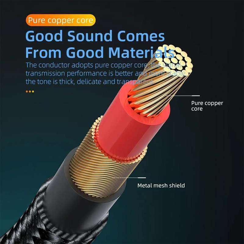 Wolulu AS-51199  90? Angle Auxiliary Cable 1.2m
