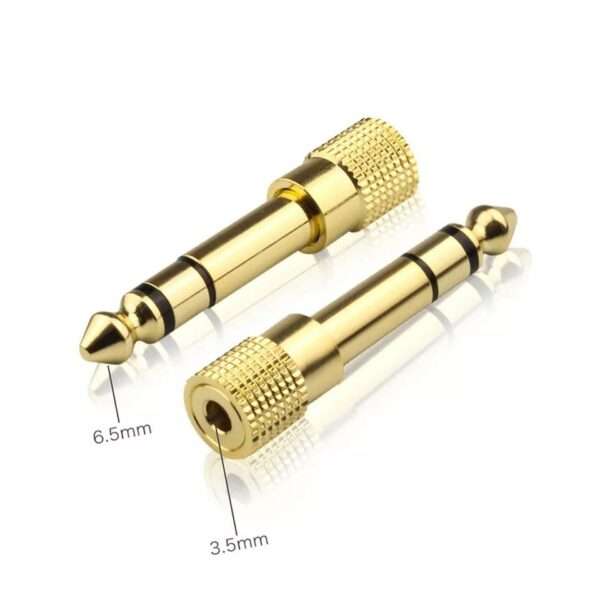 Audio Adapter Stereo 6.5 male to 3.5 Female Jack Plug Audio Stereo Adaptor Gold