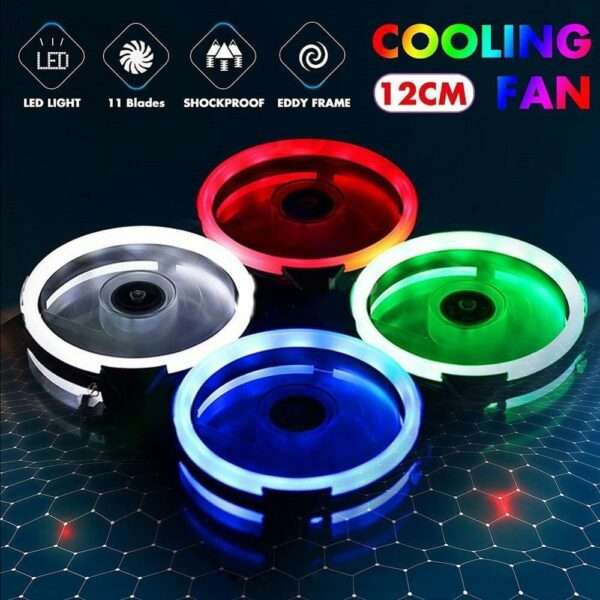 XF0244 Silent LED Cooling Fan for Computer Case 11 Blades