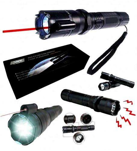 FA-288 Powerful Stun Gun Flashlight Shock Model With Electrodes