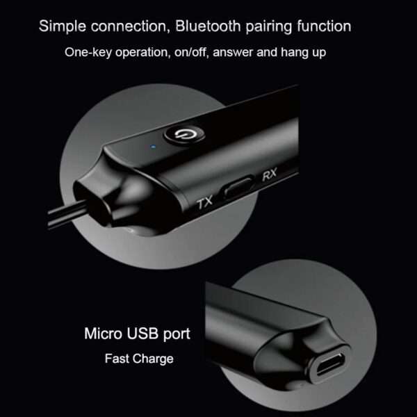 X1 Wireless Bluetooth 5.0 3.5mm Receiver Music Audio Transmitter for PC TV Car AUX Adapter
