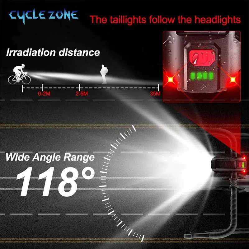 Aerbes AB-TY17 Dual Light Source Solar Powered Horn Bicycle Light 120lm