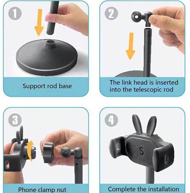 Aerbes AB-ZJ17 Adjustable Foldable Rabbit Ear Desktop Mobile Phone Holder