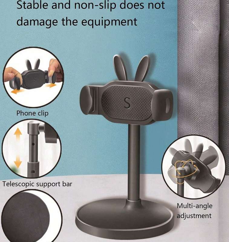 Aerbes AB-ZJ17 Adjustable Foldable Rabbit Ear Desktop Mobile Phone Holder